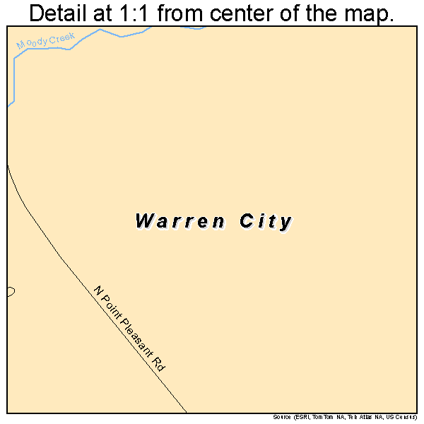 Warren City, Texas road map detail
