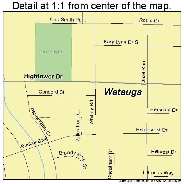 Watauga, Texas road map detail