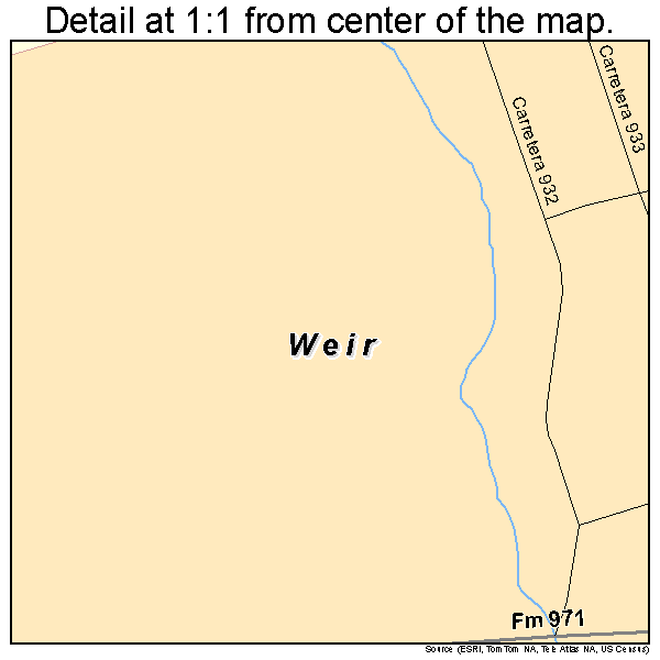 Weir, Texas road map detail