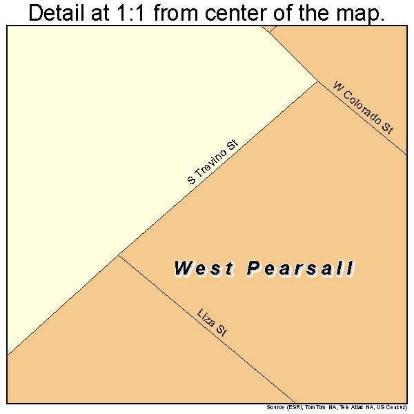 West Pearsall, Texas road map detail