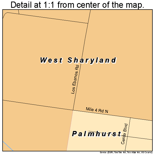 West Sharyland, Texas road map detail