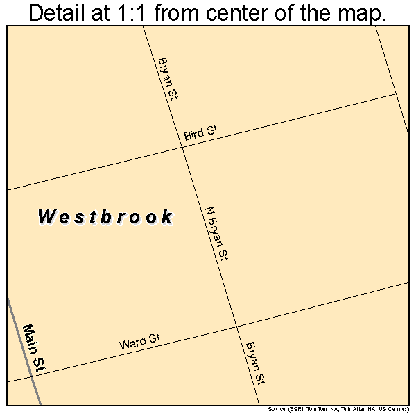 Westbrook, Texas road map detail