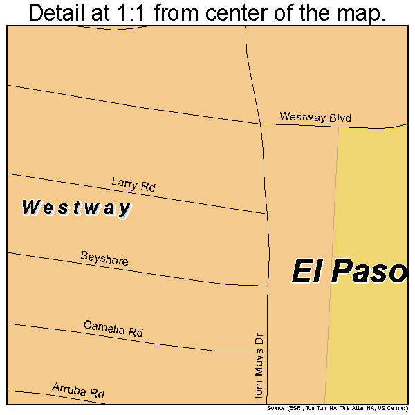 Westway, Texas road map detail