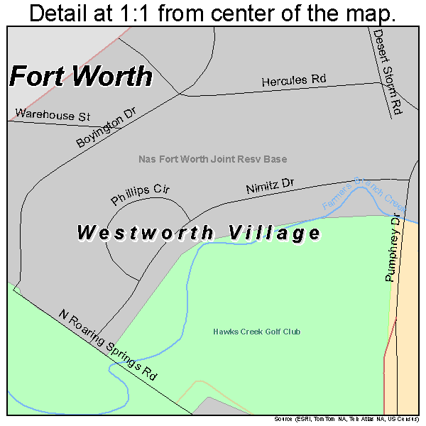 Westworth Village, Texas road map detail