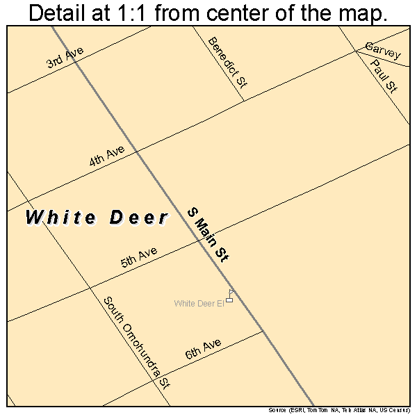 White Deer, Texas road map detail