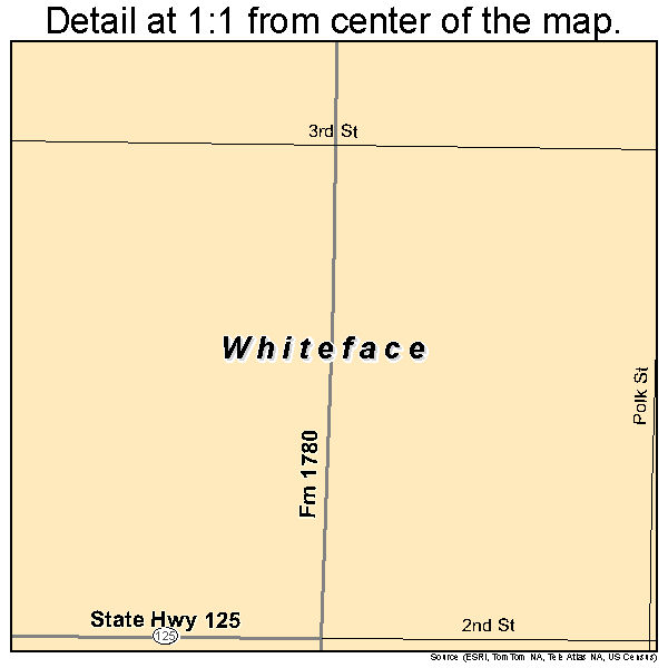 Whiteface, Texas road map detail