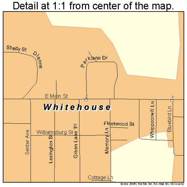 Whitehouse, Texas road map detail