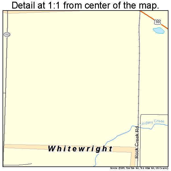 Whitewright, Texas road map detail