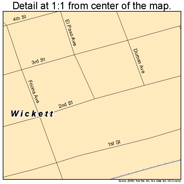 Wickett, Texas road map detail