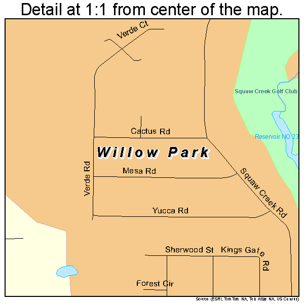 Willow Park, Texas road map detail
