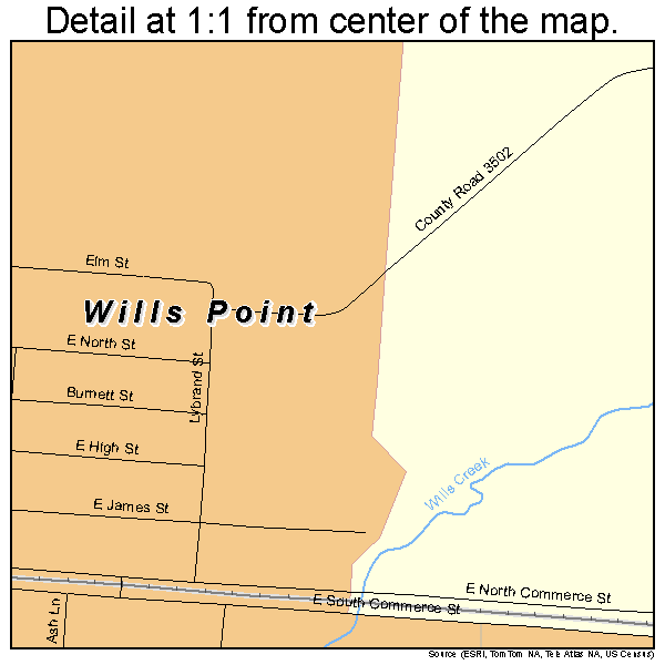 Wills Point, Texas road map detail