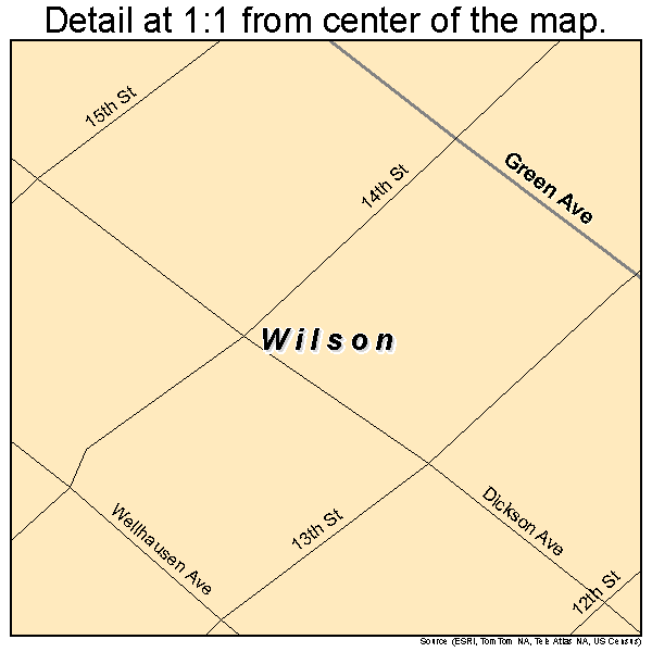Wilson, Texas road map detail