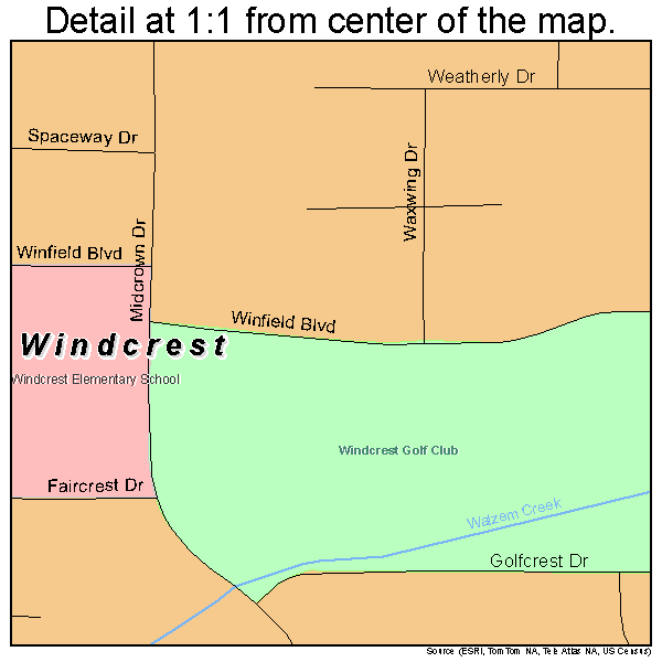 Windcrest, Texas road map detail
