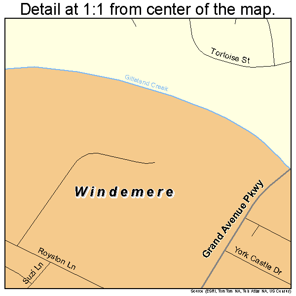 Windemere, Texas road map detail