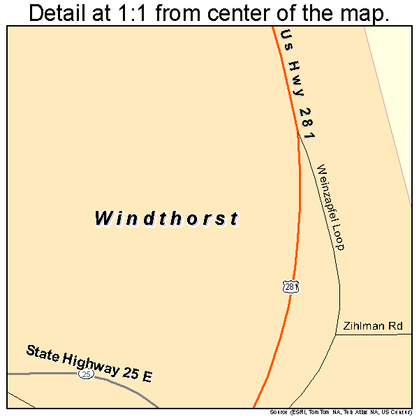 Windthorst, Texas road map detail