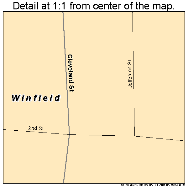 Winfield, Texas road map detail