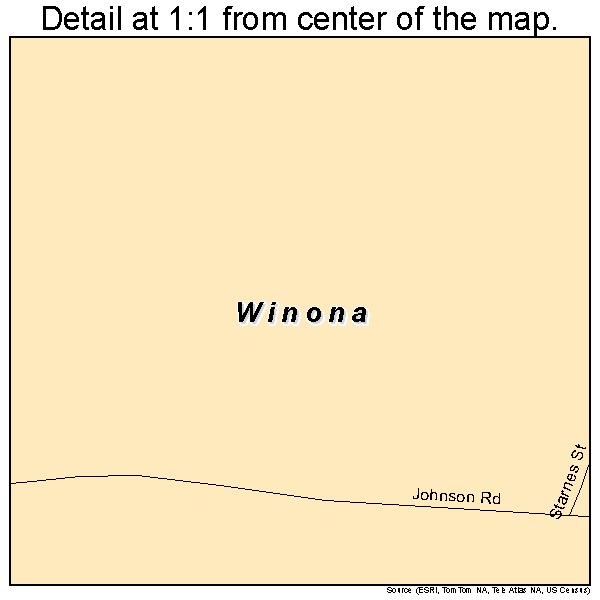 Winona, Texas road map detail