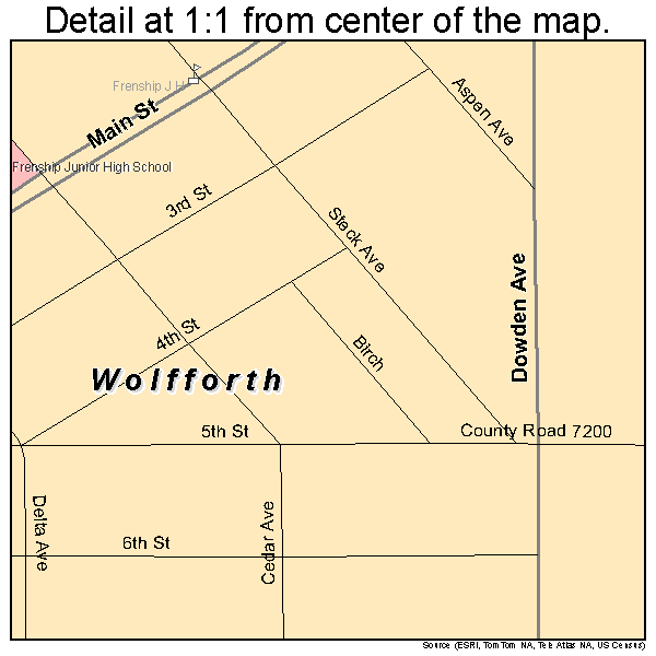 Wolfforth, Texas road map detail