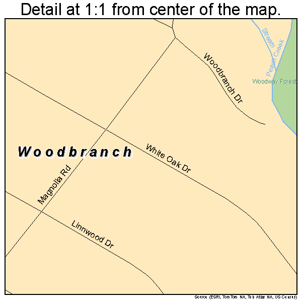 Woodbranch, Texas road map detail