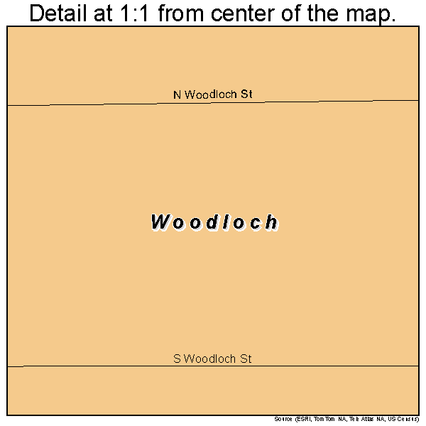 Woodloch, Texas road map detail