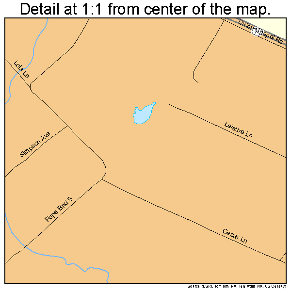 Wyldwood, Texas road map detail