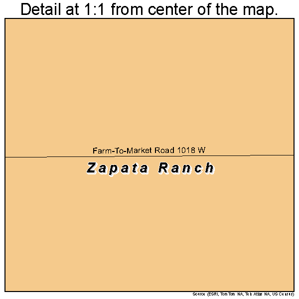 Zapata Ranch, Texas road map detail