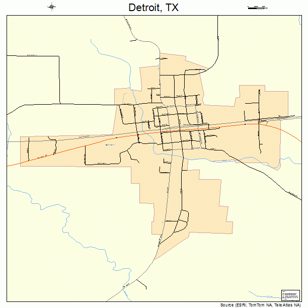 Detroit, TX street map