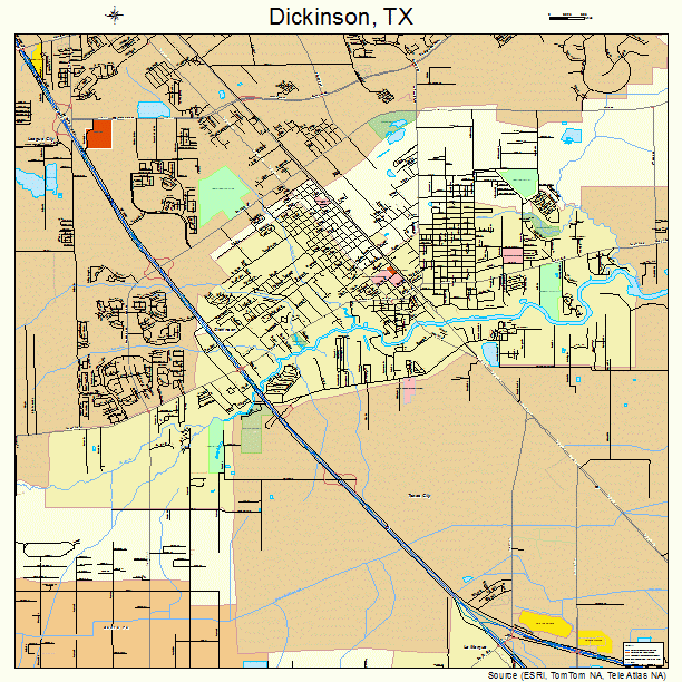 Dickinson, TX street map