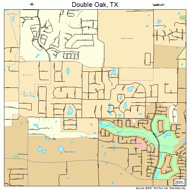 Double Oak, TX street map