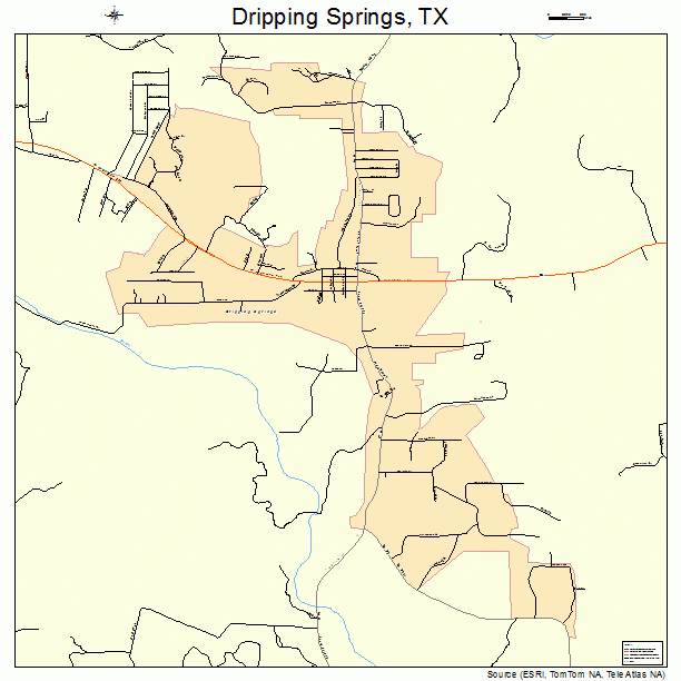 Dripping Springs, TX street map