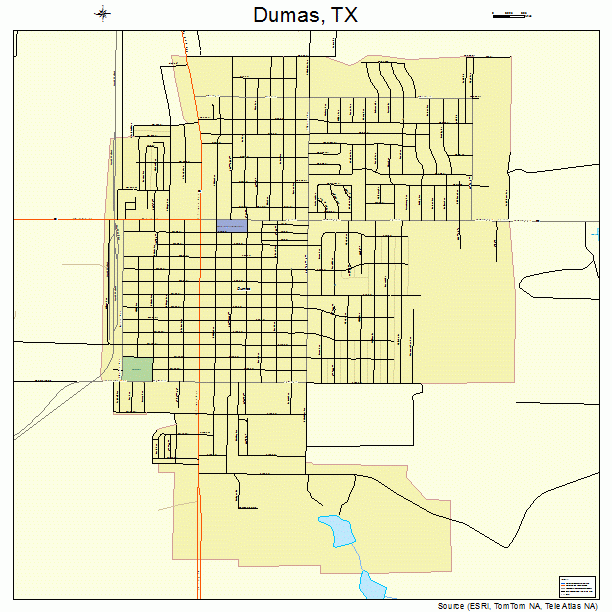 Dumas, TX street map