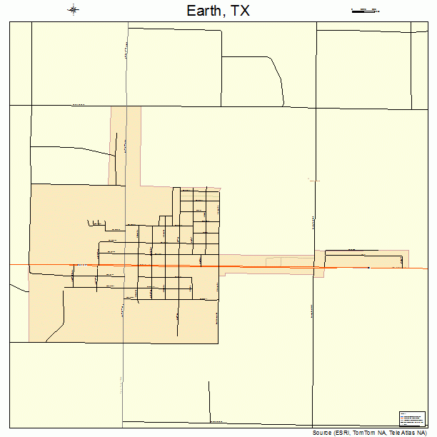 Earth, TX street map