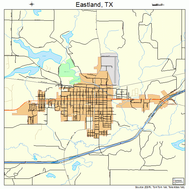Eastland, TX street map