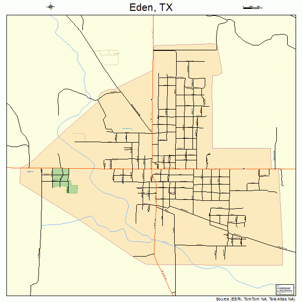 Eden, TX street map
