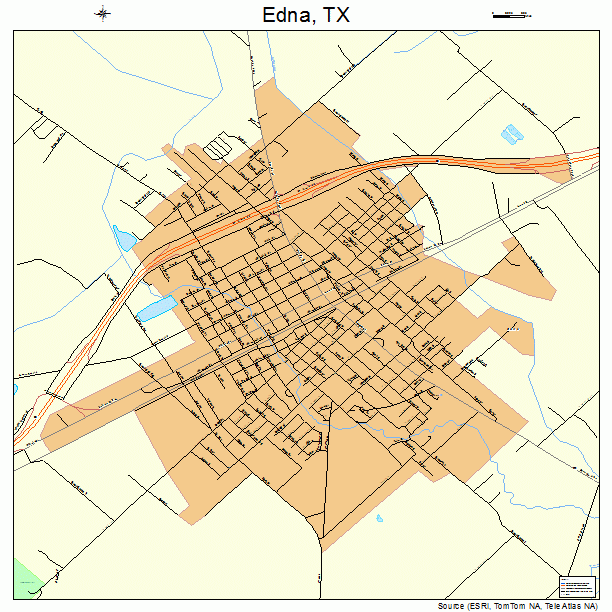 Edna, TX street map