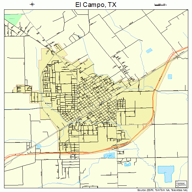 El Campo, TX street map