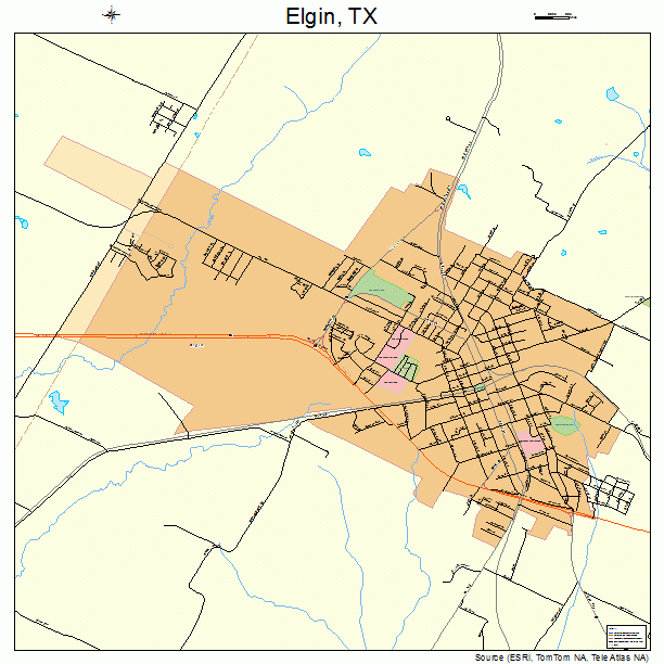 Elgin, TX street map