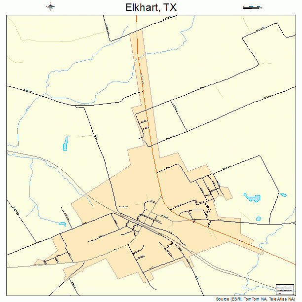 Elkhart, TX street map