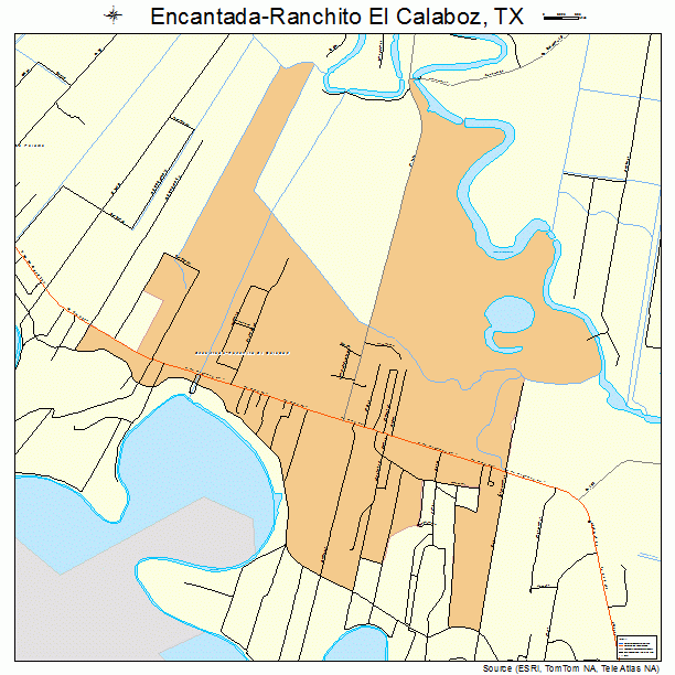 Encantada-Ranchito El Calaboz, TX street map