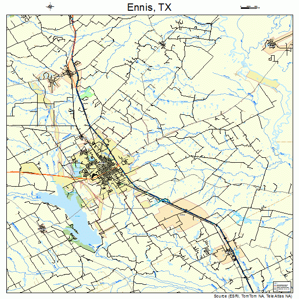 Ennis, TX street map