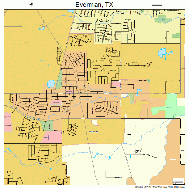 Everman, TX street map