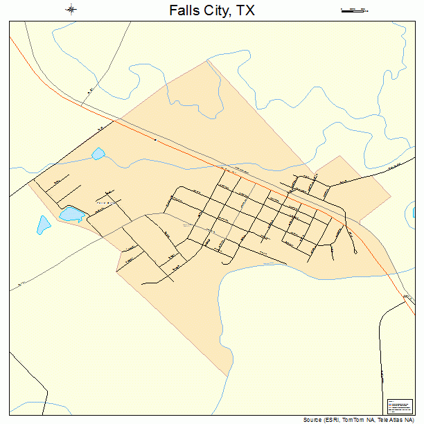 Falls City, TX street map