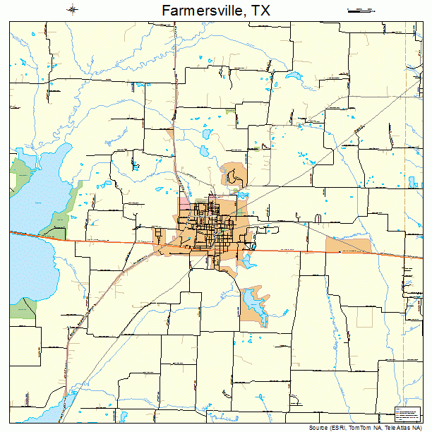 Farmersville, TX street map