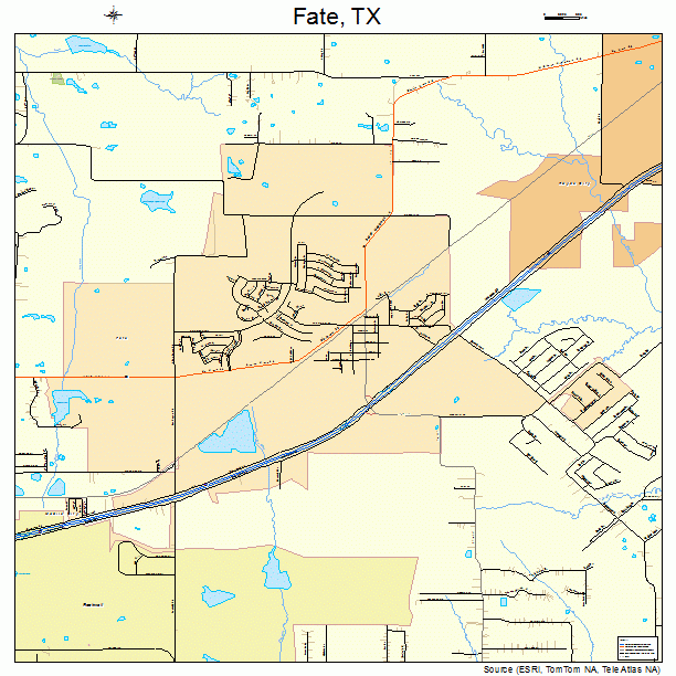 Fate, TX street map