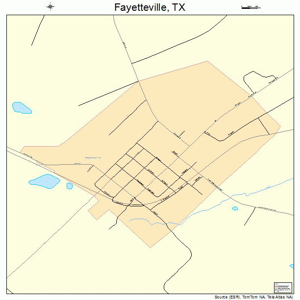 Fayetteville, TX street map