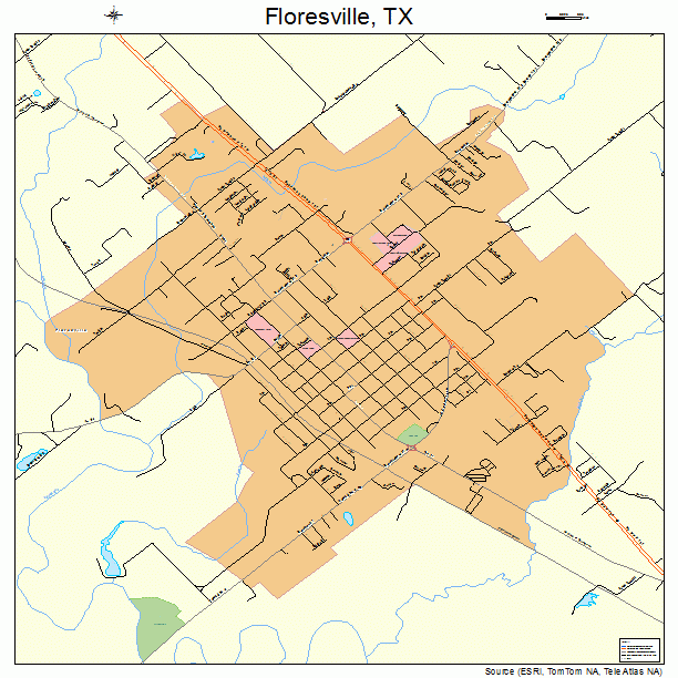 Floresville, TX street map