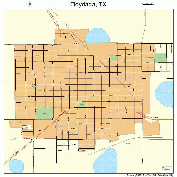 Floydada, TX street map