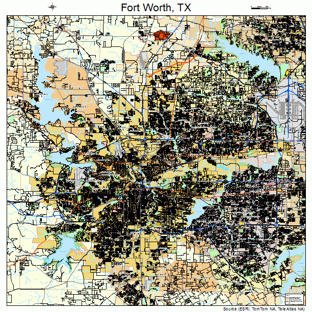 Fort Worth, TX street map