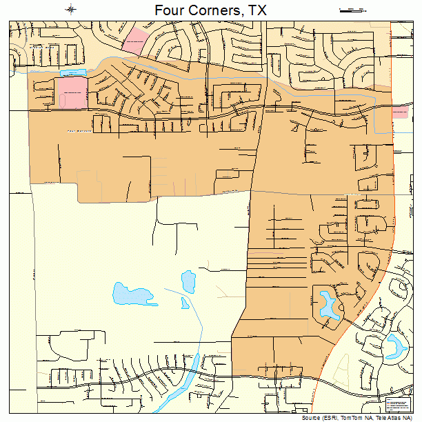 Four Corners, TX street map