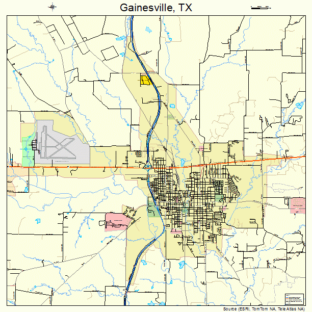 Gainesville, TX street map